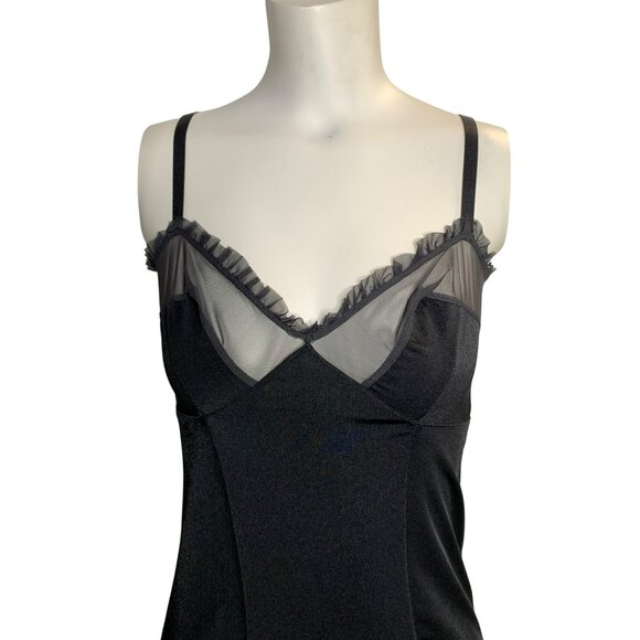 Victoria's Secret Babydoll Goth Grunge Fairy Whimsigoth Mesh Slip Dress L Y2K - Picture 2 of 6